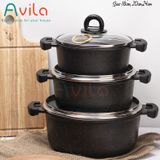  Nồi chống dính vân đá đáy từ Bennix Terra công nghệ Hàn Quốc size 18/20/24cm, hàng chính hãng 