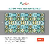  Giấy dán tường hoa văn gạch bông cao cấp khổ 60x120cm 
