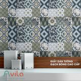  Giấy dán tường hoa văn gạch bông cao cấp khổ 60x120cm 