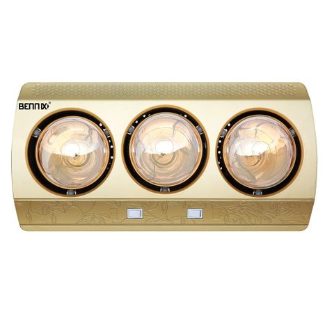  Đèn sưởi nhà tắm Bennix Thái Lan BN-03BG loại 3 bóng cao cấp, hàng chính hãng bảo hành 36 tháng 