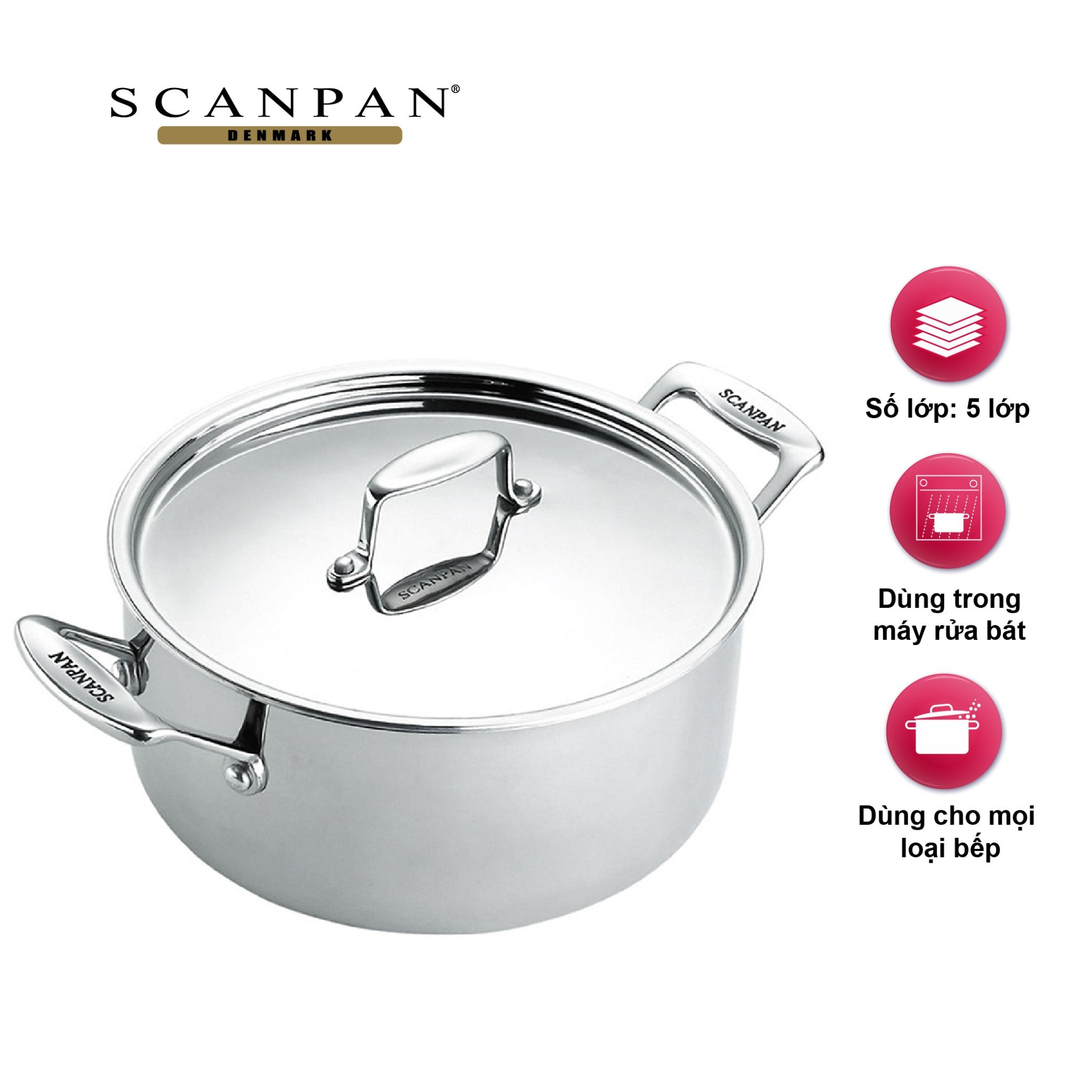 Nồi inox từ Scanpan Fusion5 5.2L 74252400