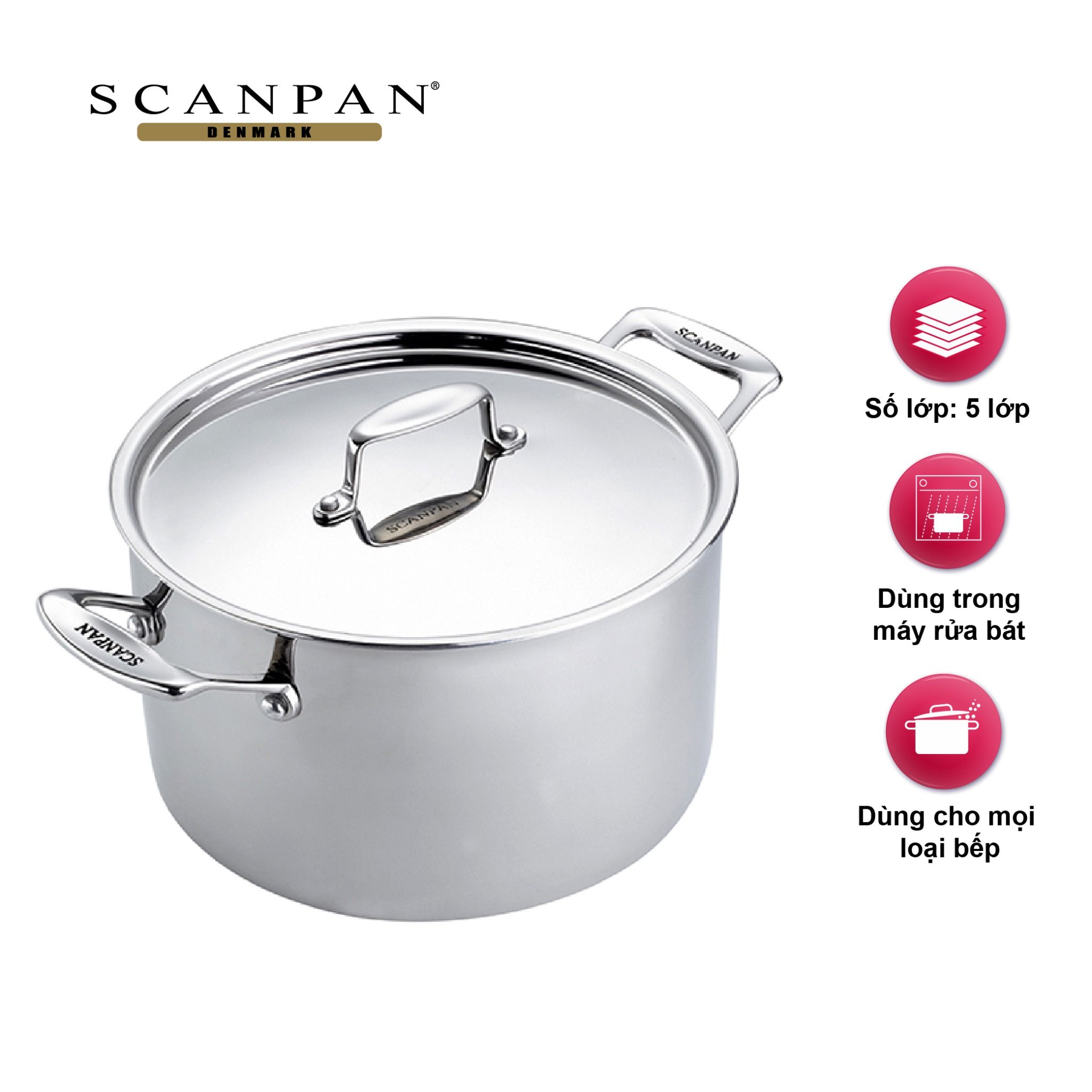 Nồi inox từ Scanpan Fusion5 3.7L 74252000