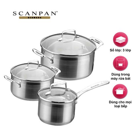  Bộ nồi inox từ Scanpan Impact 3 chiếc 71070000 