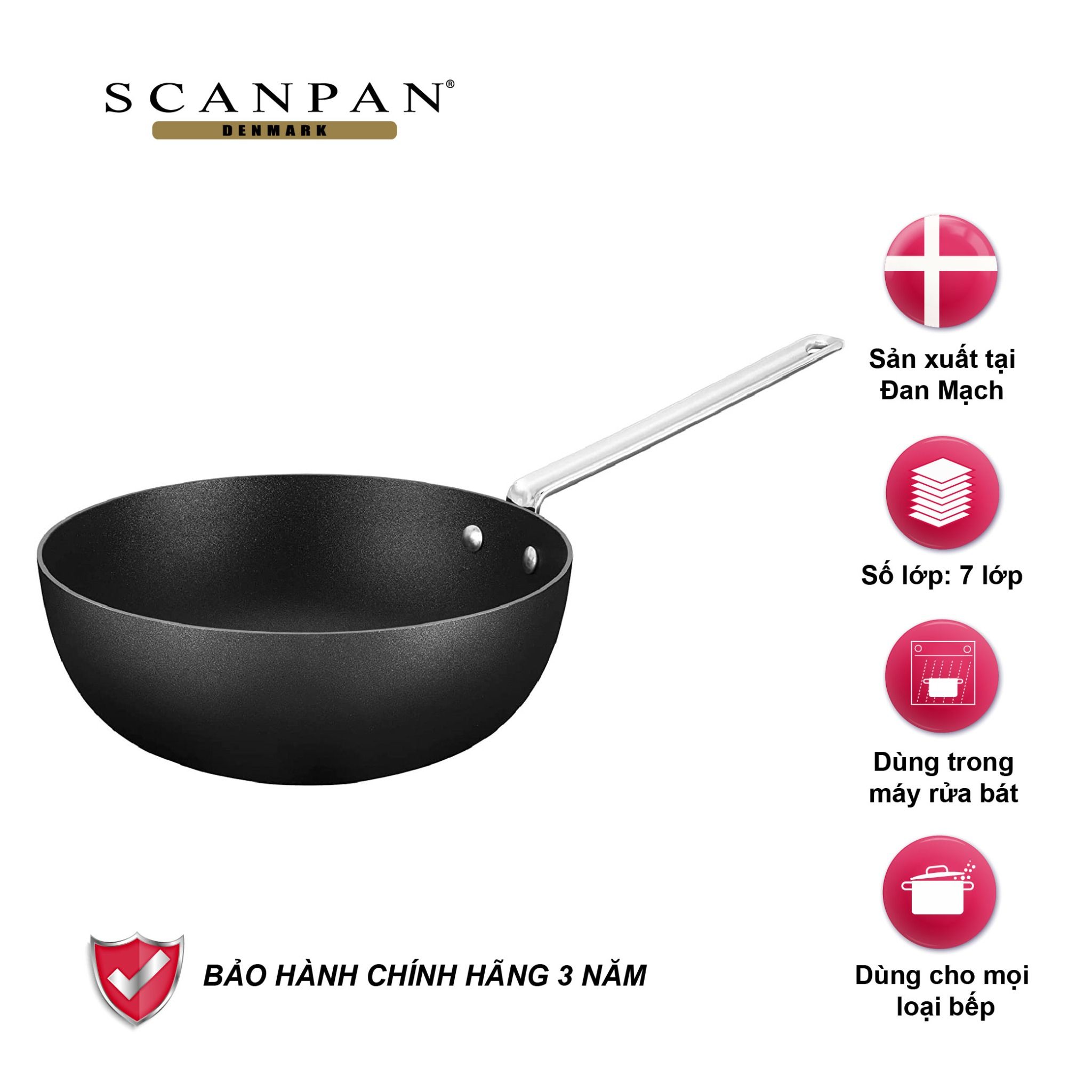 Chảo từ chống dính sâu lòng Scanpan TechnIQ 26cm 54082608