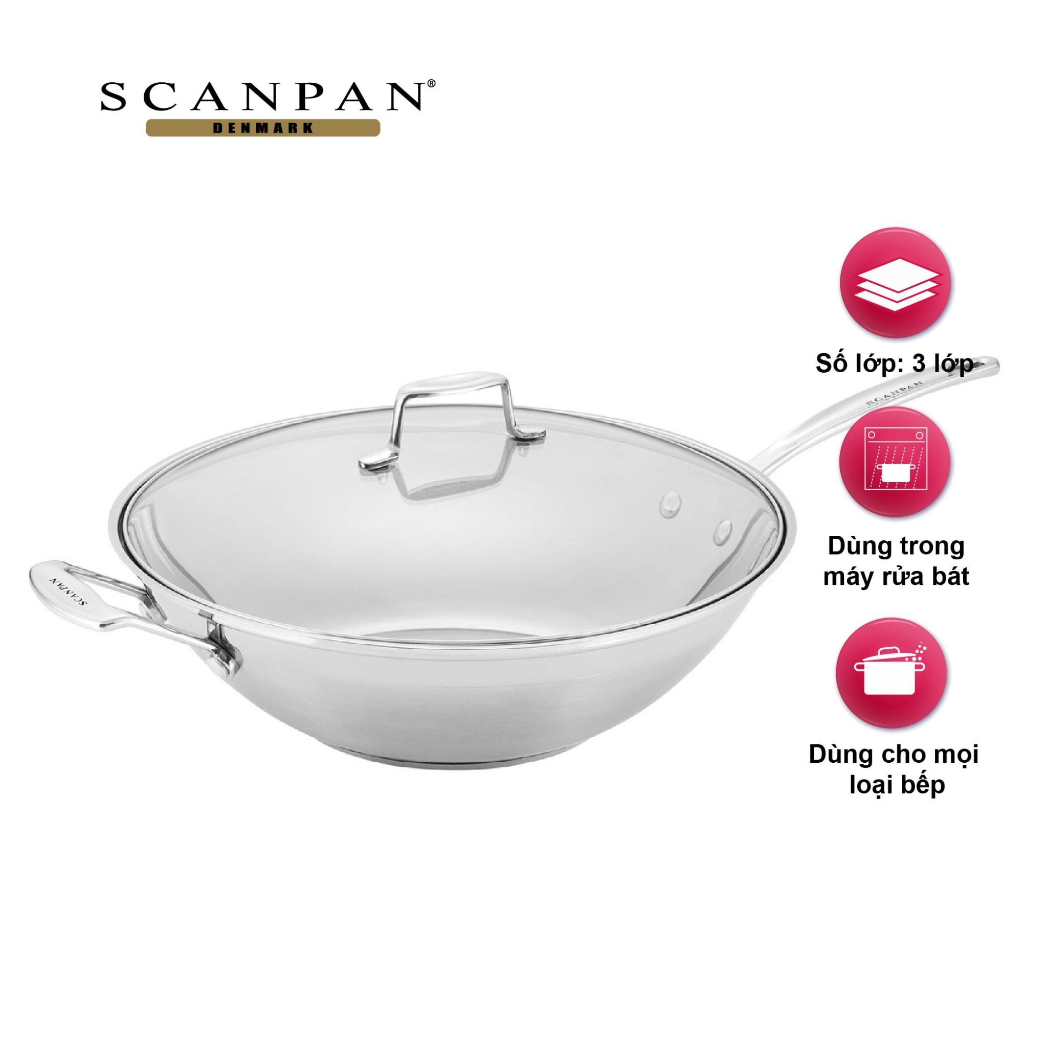 Chảo xào inox từ Scanpan Impact 32cm 71303200