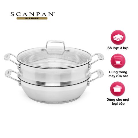  Chảo xào inox từ kèm xửng hấp Scanpan Impact 28cm 71122810 