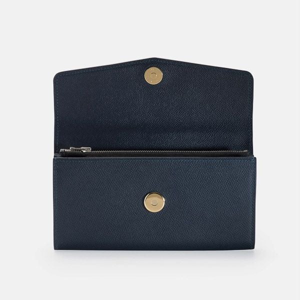 Clutch Da Thủ Công Cao Cấp Ellery xanh navy