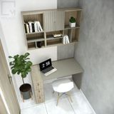 Bộ tủ kệ sách/tủ vật dụng treo tường 2 món - Silvan|Molago