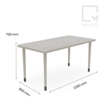 Bàn ăn gỗ nhiều kích thước 1m2-1m8 Silvan|Molago