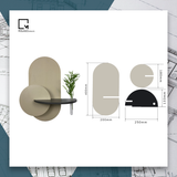 Kệ gỗ dán tường trang trí hình ovan trơn EB|Molago