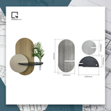 Kệ gỗ dán tường trang trí hình ovan trơn EB|Molago