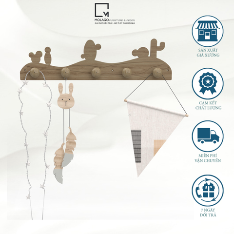 Móc treo đồ/treo quần áo - Hình xương rồng MT-R|Molago
