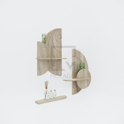 Bộ kệ trang trí bán nguyệt treo tường - D009 Sakura|Molago