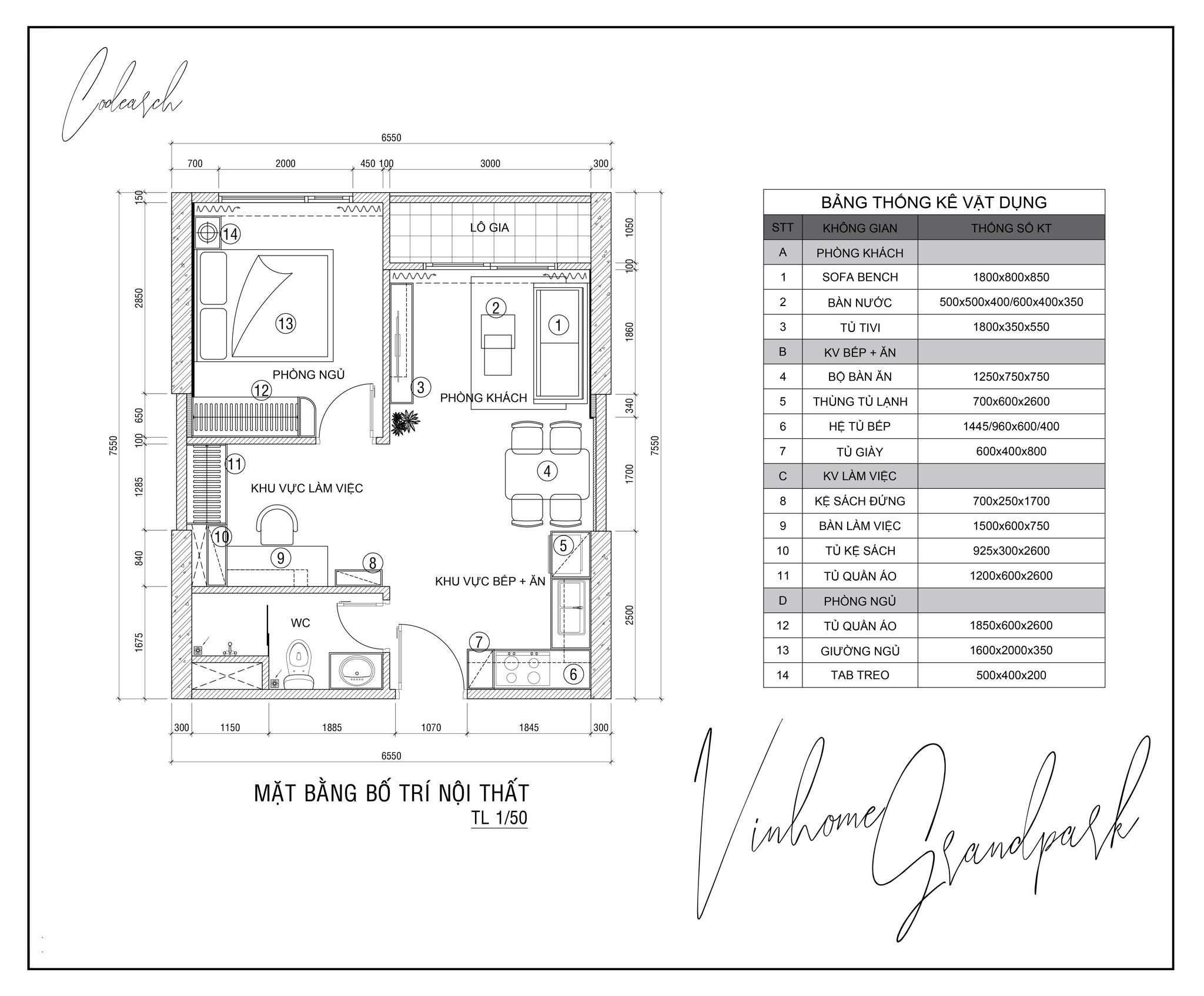  NỘI THẤT CĂN HỘ 1PN VINHOMES GRAND PARK 