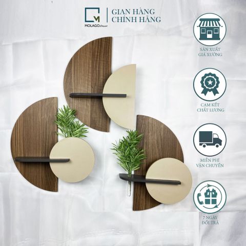 Kệ trang trí dán tường bán nguyệt BA-N|Molago