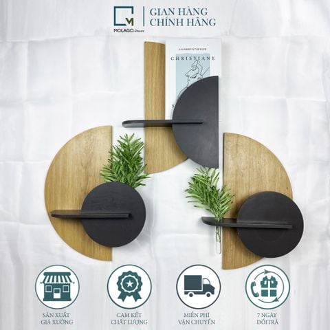 Kệ gỗ treo tường trang trí /kệ đặt tinh dầu BA-V|Molago