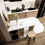 Trọn bộ hệ tủ/kệ bếp gỗ - 7 món - Rattan|Molago