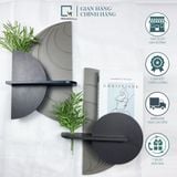 Kệ dán tường bán nguyệt xám decor BB-X|Molago