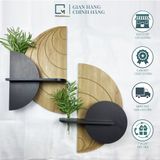 Kệ gỗ dán tường trang trí bán nguyệt vân gỗ nhạt BB-V|Molago