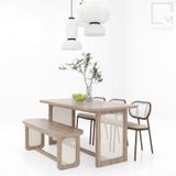 Bộ bàn ghế ăn nhiều kích thước 1m2-1m8 Sakura|Molago