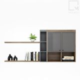 Bộ tủ kệ sách treo tường - 2 Món - Miniwa|Molago