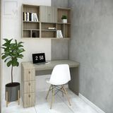 Bộ tủ kệ sách/tủ vật dụng treo tường 2 món - Silvan|Molago