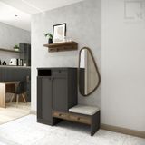 Tủ giày gỗ kèm ghế đôn - K001 Miniwa|Molago
