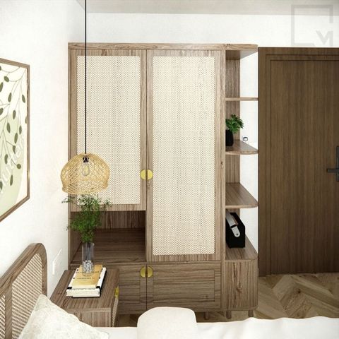 Bộ tủ kệ quần áo 2 Món - CB016 Sakura|Molago