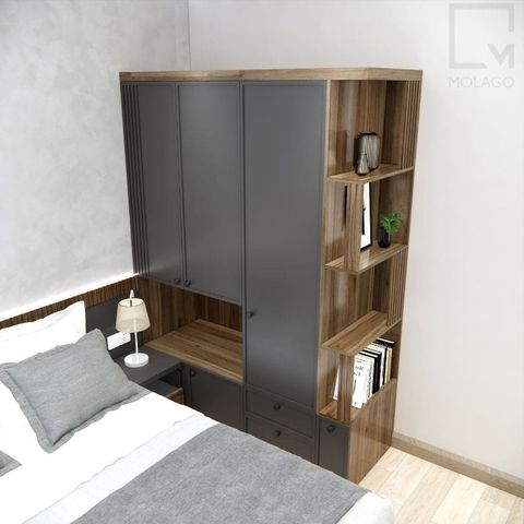 Bộ tủ kệ quần áo 3 Món - CB015 Miniwa|Molago