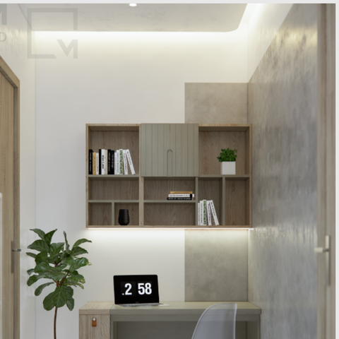 Bộ tủ kệ sách/tủ vật dụng treo tường 2 món - Silvan|Molago