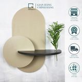 Kệ gỗ dán tường trang trí hình ovan trơn EB|Molago