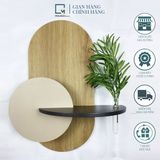 Kệ gỗ dán tường trang trí hình ovan trơn EB|Molago