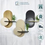 Kệ gỗ dán tường trang trí hình ovan trơn EB|Molago