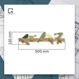MÓC TREO QUẦN ÁO GỖ GẮN TƯỜNG HỌA TIẾT CHIM HỌA MI TRANG TRÍ NHÀ CỬA MT-M