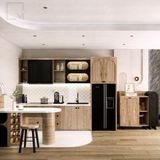 Bàn đảo bếp mặt bếp ốp đá - LK003 Rattan|Molago
