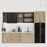 Trọn bộ hệ tủ/kệ bếp gỗ - 7 món - Rattan|Molago