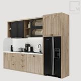 Trọn bộ hệ tủ/kệ bếp gỗ - 7 món - Rattan|Molago