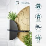 Kệ gỗ dán tường trang trí bán nguyệt vân gỗ nhạt BB-V|Molago