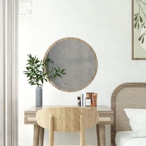 Gương trang điểm tròn treo tường - D005 Sakura|Molago