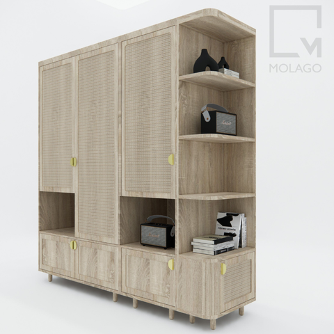 Bộ tủ kệ quần áo 3 Món - CB017 Sakura| Molago