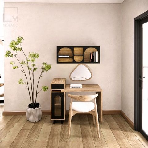 Bộ bàn trang điểm/bàn làm việc 4 Món - Rattan|Molago