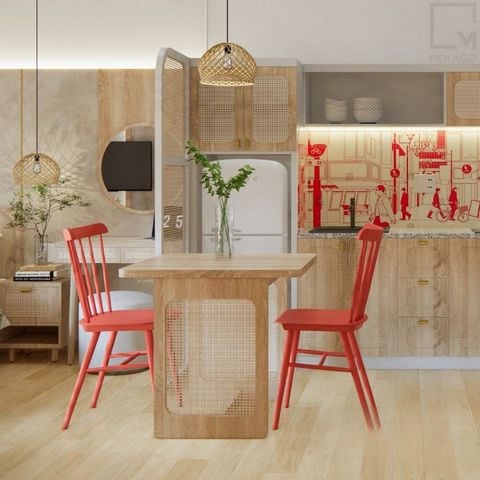 Bàn ăn gỗ nhiều kích thước 1m2-1m8 Sakura|Molago