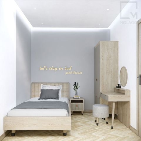 Trọn bộ phòng ngủ đơn 1m2/1m4 - 6 món-Silvan|Molago