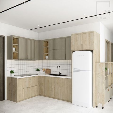 Trọn bộ hệ tủ/kệ bếp gỗ - Silvan|Molago