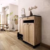 Tủ giày kèm ghế đôn - K001 Rattan|Molago
