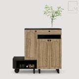 Tủ giày kèm ghế đôn - K001 Rattan|Molago