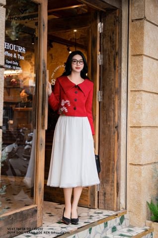 Vest tafta đỏ AV202