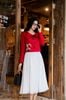 Vest tafta đỏ AV202