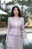 Zuýp dạ kẻ tím thạch anh CV269
