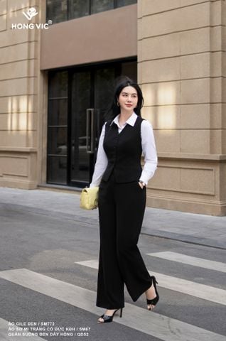 Quần suông đen dây hông QD52